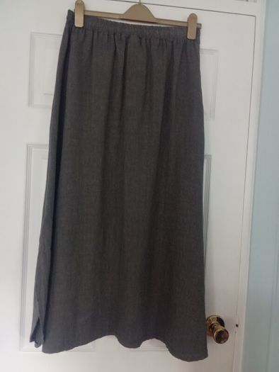 Midi Grey Linen Skirt (NEW)