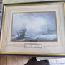 Pair of antique ships Framed prints.  Beating Off a Lee Shore and A Fresh Breeze. Image 4