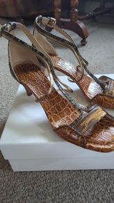 Chloe Tan & Gold Sandals - Size 40
