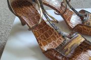 Chloe Tan &amp; Gold Sandals - Size 40