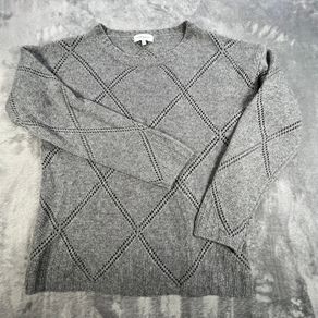 Bianco and Blu Womens Wool Cashmere Blend Sweater - Long Sleeves Crew Neck