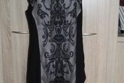Coast black embroidered below the knee dress size UK14/16 EU42/44 Perfect condition Postage included