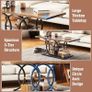 Rustic Coffee Table with Storage Industrial 3 Tier Center Living Room Table Farmhouse Wooden Rectangle Cocktail Tea Table for Office Bedroom Elegant Round Metal Frame (Rustic Brown) Image 4