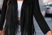 Fabulous Black Fringe size 18 - very flattering design