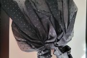 Black hair scrunchie with bow tie NEW