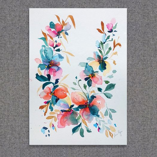 Original Watercolour Floral Painting