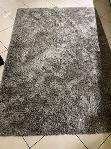 grey IKEA high-pile (shag) rug