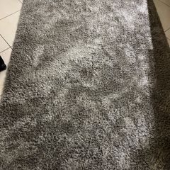 grey IKEA high-pile (shag) rug