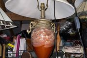 Large Vintage Marble  Onyx Urn Table Lamp with Ornate Brass Detail