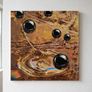 Limited edition contemporary tech-art, abstract series - Black oil spheres / gold leaf texture Image 8
