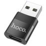 Hoco UA17 USB Male to Type-C Female Adapter Black Image 2