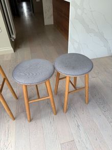 Oak Bar Stools & Matching Stools  Excellent