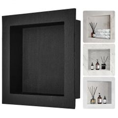 Shower Niche Ready for Tile 40.64 x 40.64 cm, Single Shelf Organizer, Square Corners Wall-inserted Niche Recessed, Sealed Protection Modern