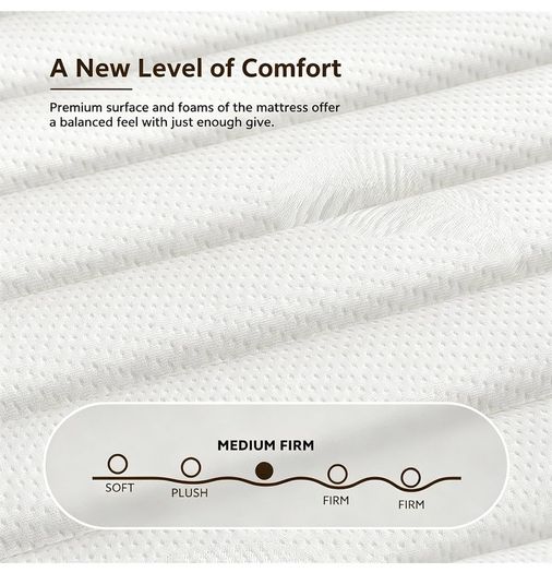 12 Inch King Size Mattress Medium Firm, OEKO-TEX Certified Hybrid King Bed Mattresses, 7-Zone Memory Foam Mattress with Pocket Sprung for Body Support & Pressure Relief - 150x200x30cm