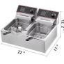 Half price RRP 240 euro 12L Commercial Dual Tank Deep Fryer - 2500W Electric Deep Fryers With Baskets And Lids, Stainless Steel Electric Countertop Fryer For Turkey French Fries Home Kitchen Restaurant Image 10