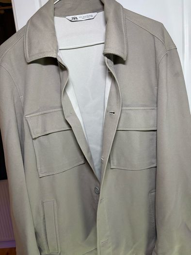 Mens Zara Light Grey Overshirt