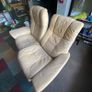 Ekornes Stressless Beige Leather 3-Seater Recliner Sofa Matching Armchair Made in Norway Image 2