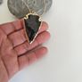 Necklace Natural Black Obsidian Raw Black Stone Image 4