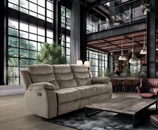 3 Seater Fabric Recliner Sofa -Brown