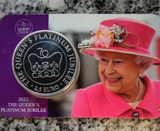 Malta 2.5 Euro Uncirculated Coin 2022 - Queen Elizabeth II Platinum Jubilee - Platinum Jubilee