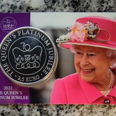 Malta 2.5 Euro Uncirculated Coin 2022 - Queen Elizabeth II Platinum Jubilee - Platinum Jubilee