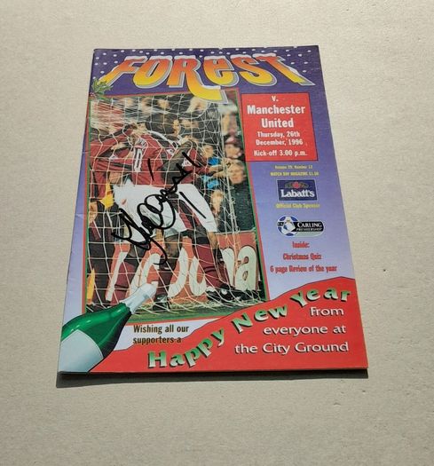 Kevin Campbell signed football programme Nottingham Forest