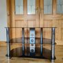 Black Glass 3 Tiered TV stand Image 2