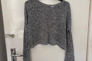 H&amp;M womens grey crop top size small