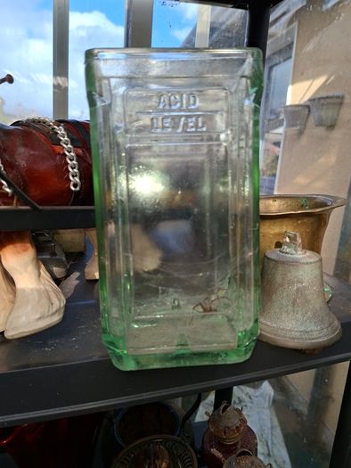 2 Beautiful Antique Acid Battery Glass, Postage Available or Collection,