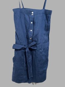 Navy dress, brand: United Colors of Benetton, fabric: linen, size: small