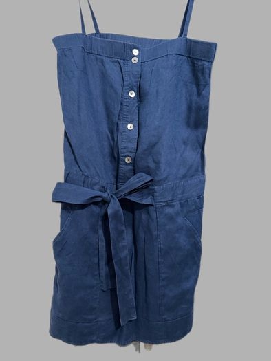 Navy dress, brand: United Colors of Benetton, fabric: linen, size: small