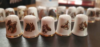 Collection of Assorted Thimbles Horse Themed