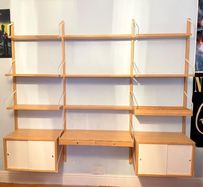 IKEA SVALNAS Bamboo Wall Shelving System