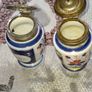 Antique Imari Hand Painted Mustard Pots, unmarked probably made in Japan Postage Available or Collection. Image 2