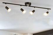 NEW | LED Ceiling Light, 4 Way Ceiling Spotlights Rotatable, Matte Black Ceiling Lighting for Kitchen Bedroom Living Room, Include 4xGU10 LED Bulbs