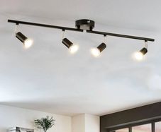 NEW | LED Ceiling Light, 4 Way Ceiling Spotlights Rotatable, Matte Black Ceiling Lighting for Kitchen Bedroom Living Room, Include 4xGU10 LED Bulbs