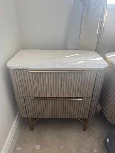 Marble top dresser and side tables