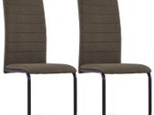 Cantilever Dining Chairs 2 pcs Brown Fabric