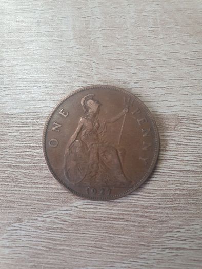 Great Britain UK 1927 One Penny George V Coin - free standard postage