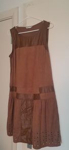 Dress, long, light brown Colour, with damage