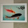 Laminate Glossy 280gsm Canvas Poster A4 Size Featuring Common and Golden Carp (1935) by Ohara Coson Image 3