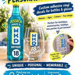 Personalised adhesive decals.