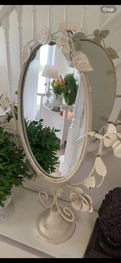 Shabby Chic Tall Mirror on Swivel Stand