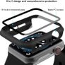 OFFCUP Case with Screen Protector Compatible, 2pcs Hard Case Designed for Apple Watch Series 6/5/4/SE 44mm with Tempered Glass Screen Protector Built-in Tempered Glass Film High Sensitivity (Black) Image 3