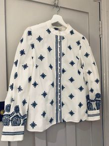 Monsoon embroidered floral blouse in organic cotton (unworn).
