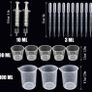 66 PCS Epoxy Resin Tools Kit, Silicone Mold Tool Included Measuring Cup, Silicone Mixing Cups, Tweezers with Mixing Sticks, Dropping Pipette, Finger Cots, Sanding Strip for Jewelry DIY (FREE POSTAGE) Image 6