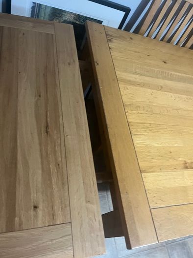Solid Oak extending dining table and chairs