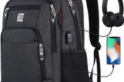 Laptop Backpack with USB Charging&amp;Headphone Port,Anti-Theft Business Computer Rucksack with Breathable Padded Shoulder Strap, Water Resistant for School/Work/Travel