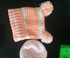 Hand knit baby hats