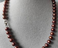 Chocolate pearls necklace sterling silver clasp
